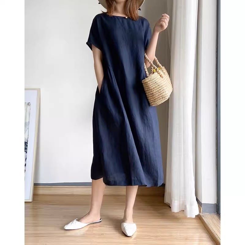 定番シンプル プラスベルベット 美人度アップ 5色 ニットワンピース <F-12084>