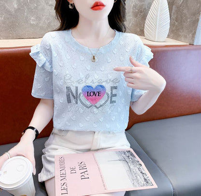 新商品 大人可愛い 話題沸騰中 ホットダイヤモンド 全3色 半袖TシャツF-8868