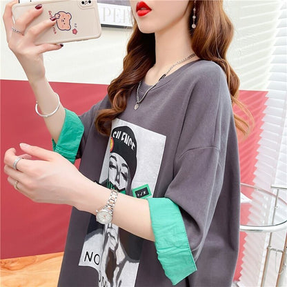 【半額！期間限定！！】今季マストバイ プリント カジュアル Tシャツ カットソー ワンピース＜F-8533＞