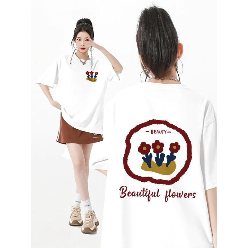 超人気 スウィート カジュアル プリント 全8色 半袖 Tシャツ F-8939