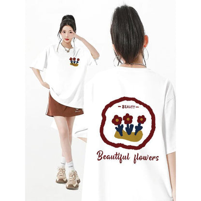 超人気 スウィート カジュアル プリント 全8色 半袖 Tシャツ F-8939