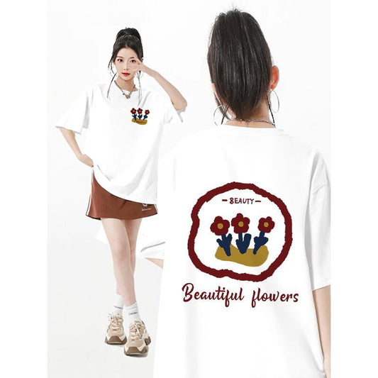 超人気 スウィート カジュアル プリント 全8色 半袖 Tシャツ F-8939
