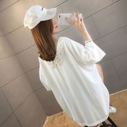 大人可愛い   ゆったり 三色半袖Tシャツ＜F-8129＞