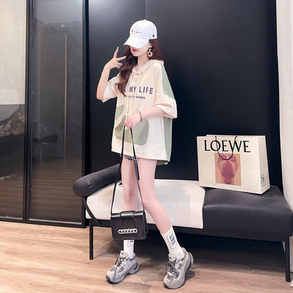 好感度UP 早い者勝ち 絶対流行 カジュアル 2色選択 Tシャツ<F-11678>