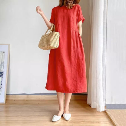 定番シンプル プラスベルベット 美人度アップ 5色 ニットワンピース <F-12084>