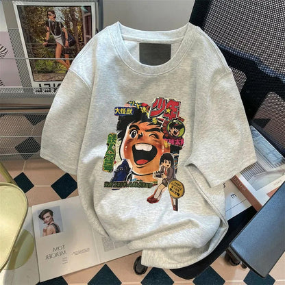 男女兼用 大人気 プリント ファッション 半袖 Tシャツ F-13276