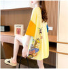 遊び心溢れるキュートなデザインのレディースゆったり半袖Tシャツ<F-2855>