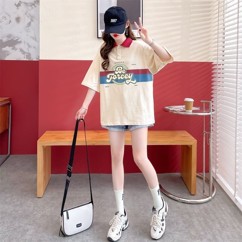 スタイルアップ   POLOネック ゆったり半袖 ＜F-3048＞