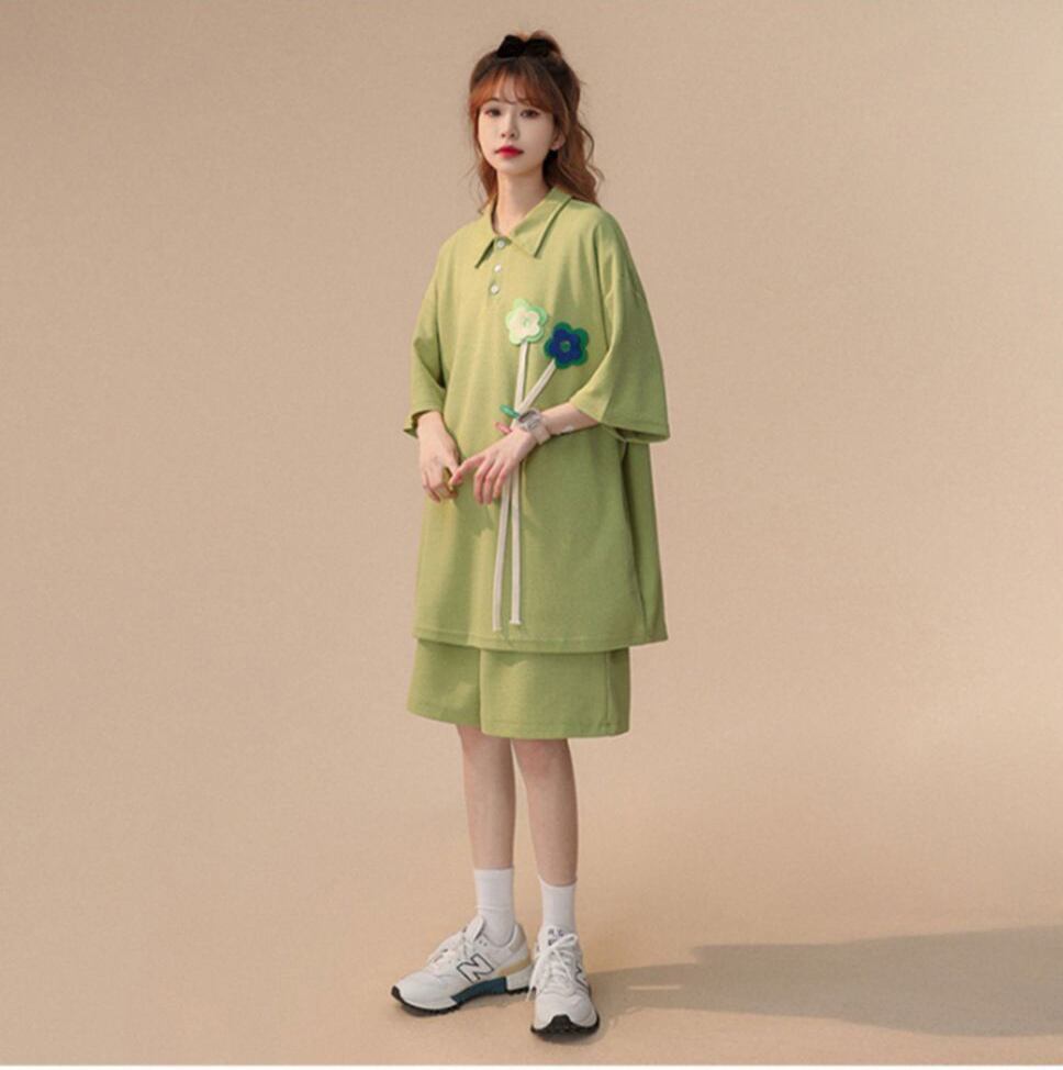 期間限定 ゆったり感アップ ファッション Tシャツ＋ショートパンツ セットアップ＜F-8679＞
