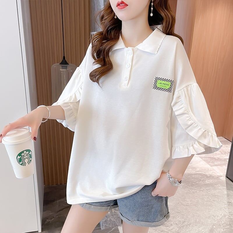 おすすめ   シンプル ロング Tシャツ 三色 ゆったり半袖 ＜F-3055＞