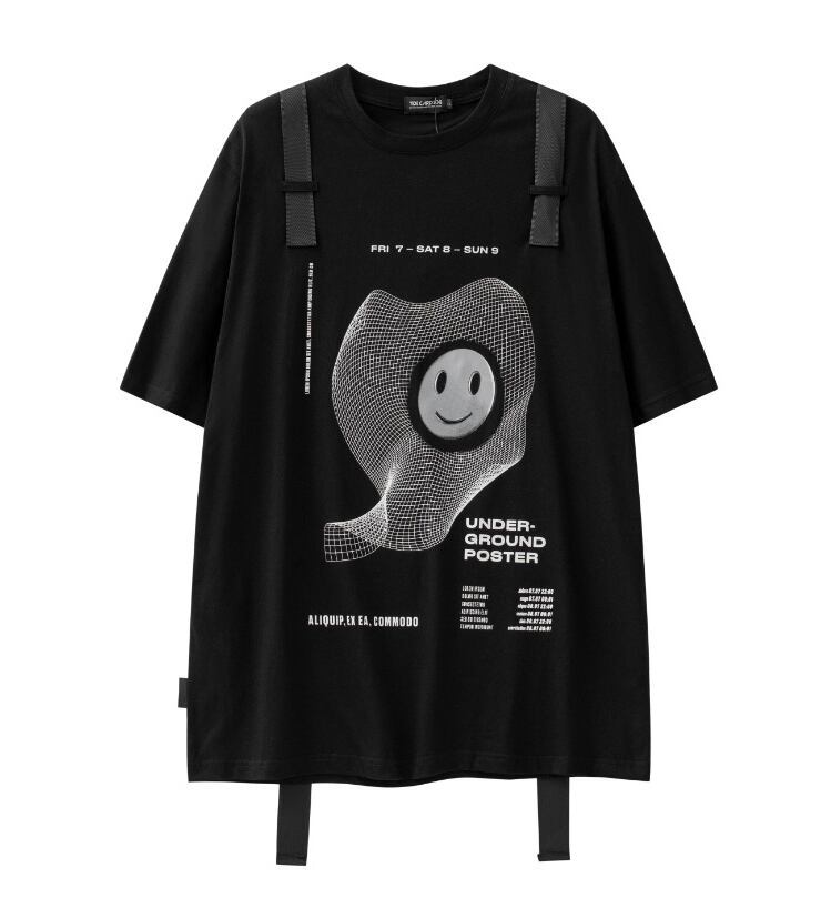 話題沸騰中 特別デザイン スタイルアップ効果抜群 ゆったり 男女兼用 半袖Tシャツ＜F-9060＞