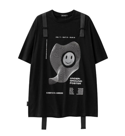 話題沸騰中 特別デザイン スタイルアップ効果抜群 ゆったり 男女兼用 半袖Tシャツ＜F-9060＞
