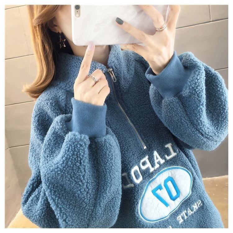 女子マスト暖かいハイネックボアトレーナー全2色スウェット<F-4662>