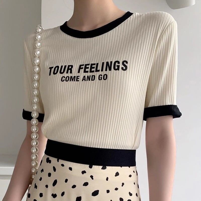 ゆったり感アップ アルファベット ファッション Tシャツ カットソー＜F-3077＞