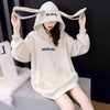 【裏起毛】大好評可愛いウサギちゃん厚手ゆったりフード付きパーカ全3色<F-4674>