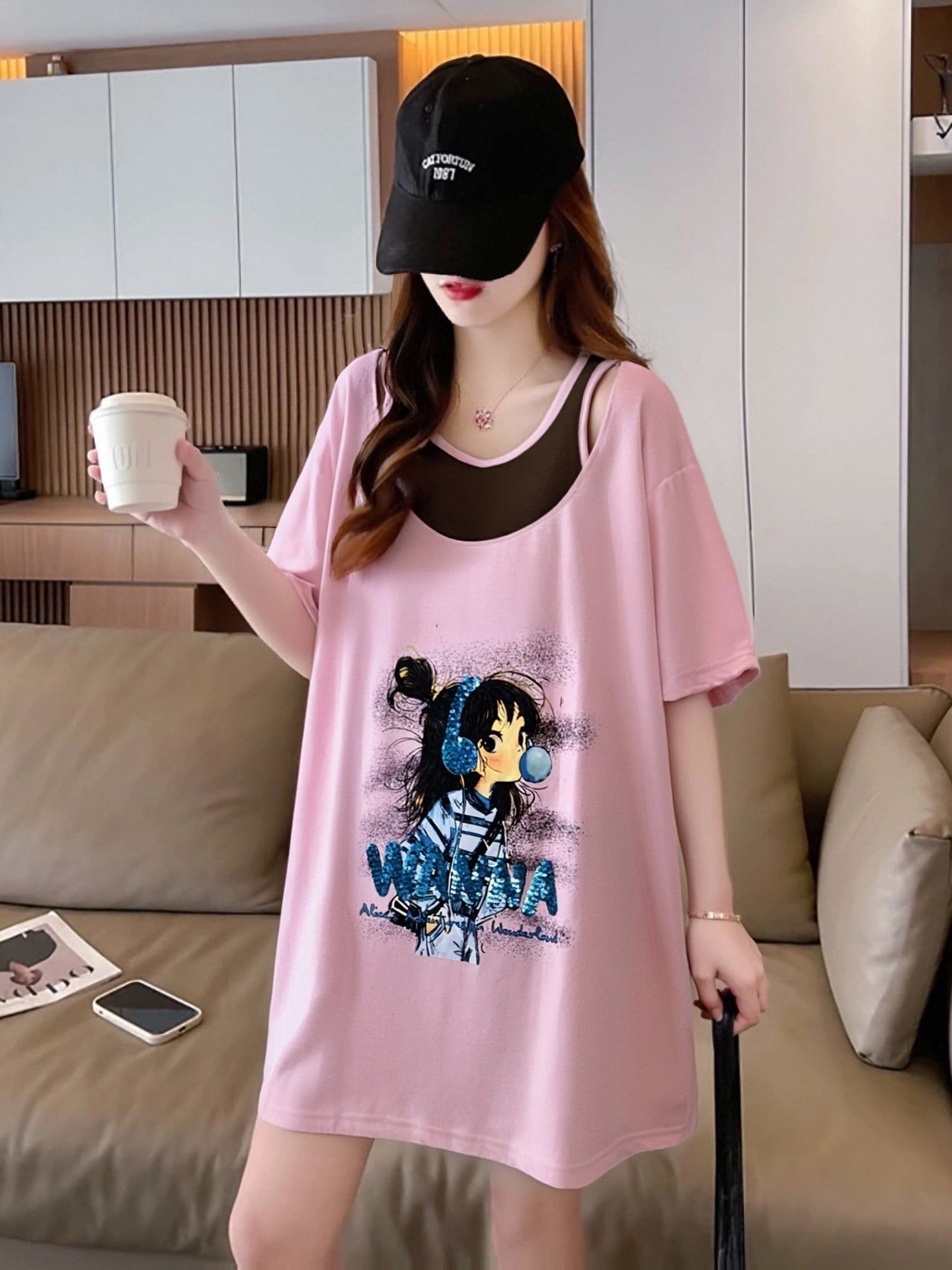 キュート 美人度アップ おすすめ 好感度UP カジュアル 全4色 半袖 Tシャツ ＜F-11157＞