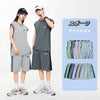 売り切れ必至 ファッション 超人気 男女兼用 ノースリーブＴシャツⅹパンツセット全5色<F-8754>