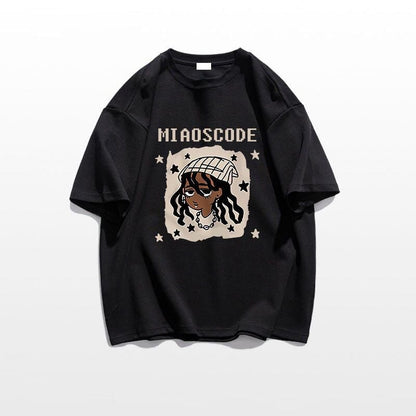 ベストセラーアイテム！ カジュアル 定番シンプル ルーズ プリント全5色 半袖TシャツF-9022