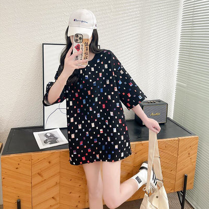 着回し力抜群 カジュアル 個性派 ゆったりトップス 半袖Tシャツ 全2色＜F-8263＞