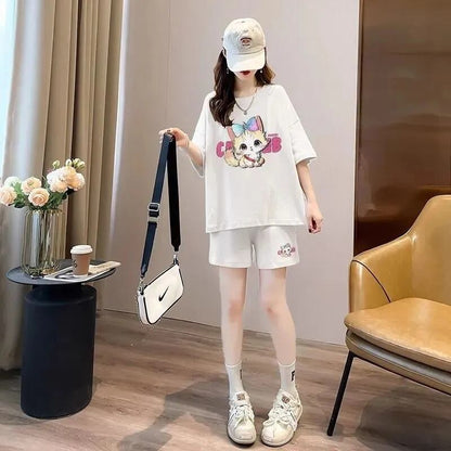 絶対欲しい カジュアル 夏に嬉しい機能付き 半袖Ｔシャツⅹパンツセット全4色<F-11268>