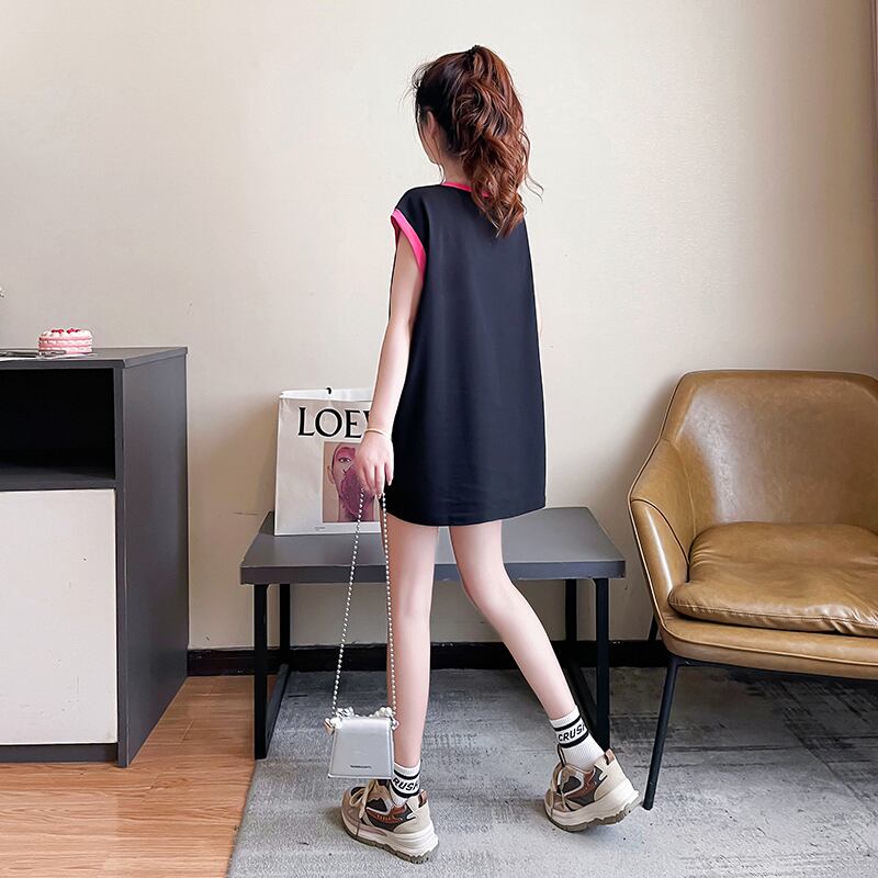 超人気 プリント全4色 軽い生地が夏にぴったり！ ノースリーブ Tシャツ カットソー＜F-9075＞