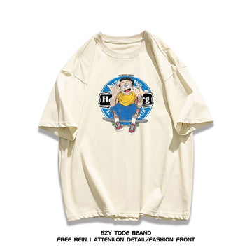 男女兼用 快適 プリント 半袖 Tシャツ F-13288