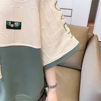 高級感 帽子付き 半袖 Tシャツ スウェット ＜F-8640＞