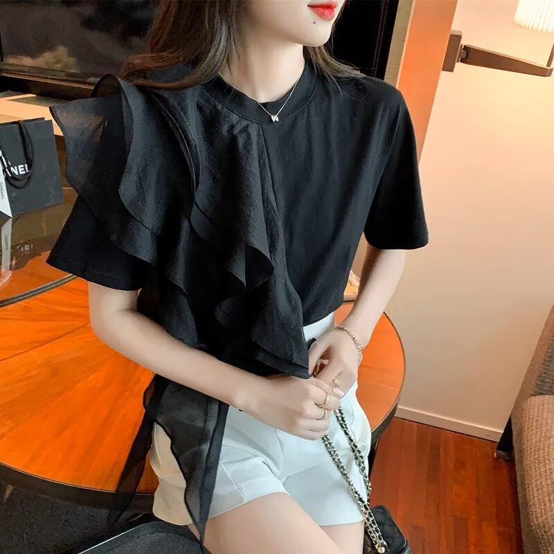 好感度100％ 早い者勝ち 絶対流行 カジュアル 2色選択 Tシャツ<F-11896>