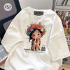 大人可愛い カジュアル 定番シンプル プリント 6種選択可 半袖TシャツF-8906