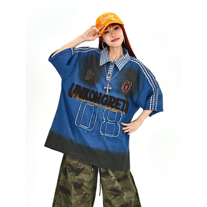 主役級  美人度アップ   売れ筋  全2色 ロゴプリント 男女兼用 半袖シャツ F-13036