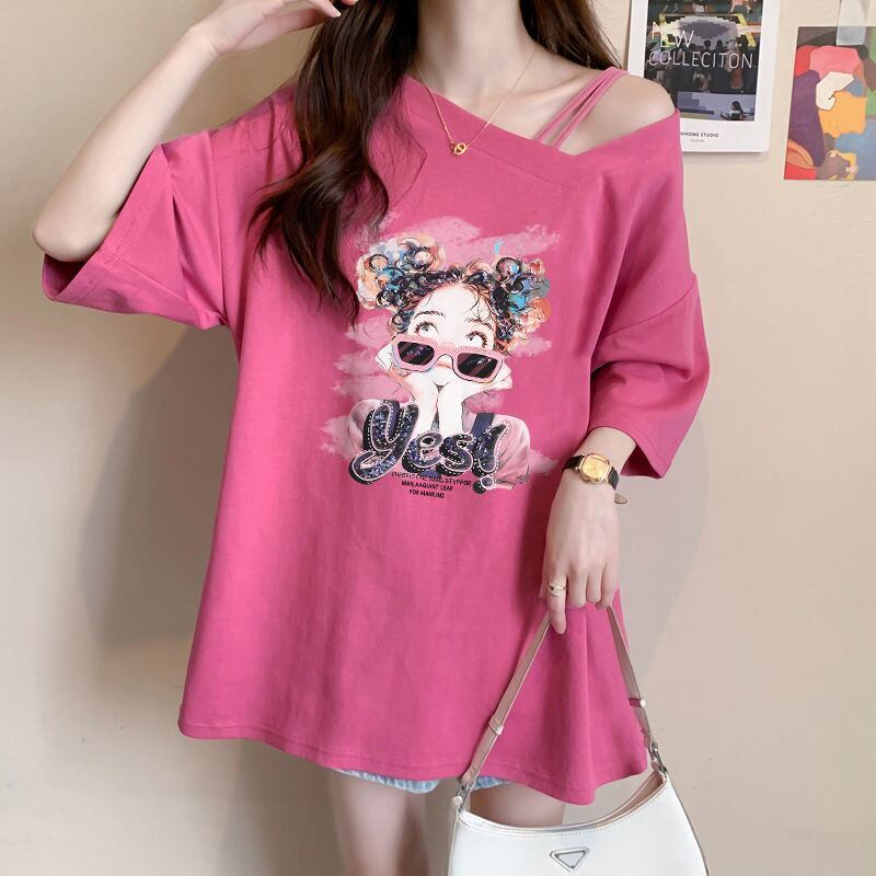 美人度アップ カジュアル キュート 全3色 半袖Tシャツ カットソー ＜F-8613＞