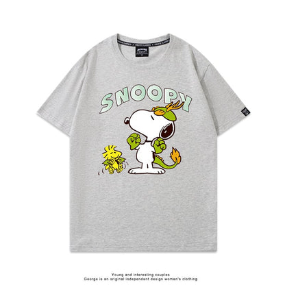 男女兼用 高品質 カジュアル プリント Tシャツ F-13336
