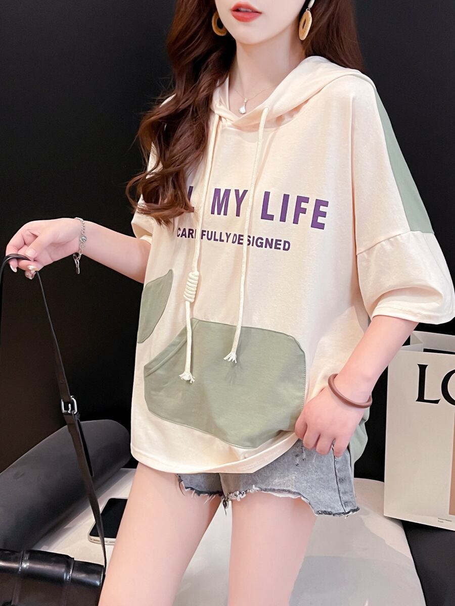 好感度UP 早い者勝ち 絶対流行 カジュアル 2色選択 Tシャツ<F-11678>