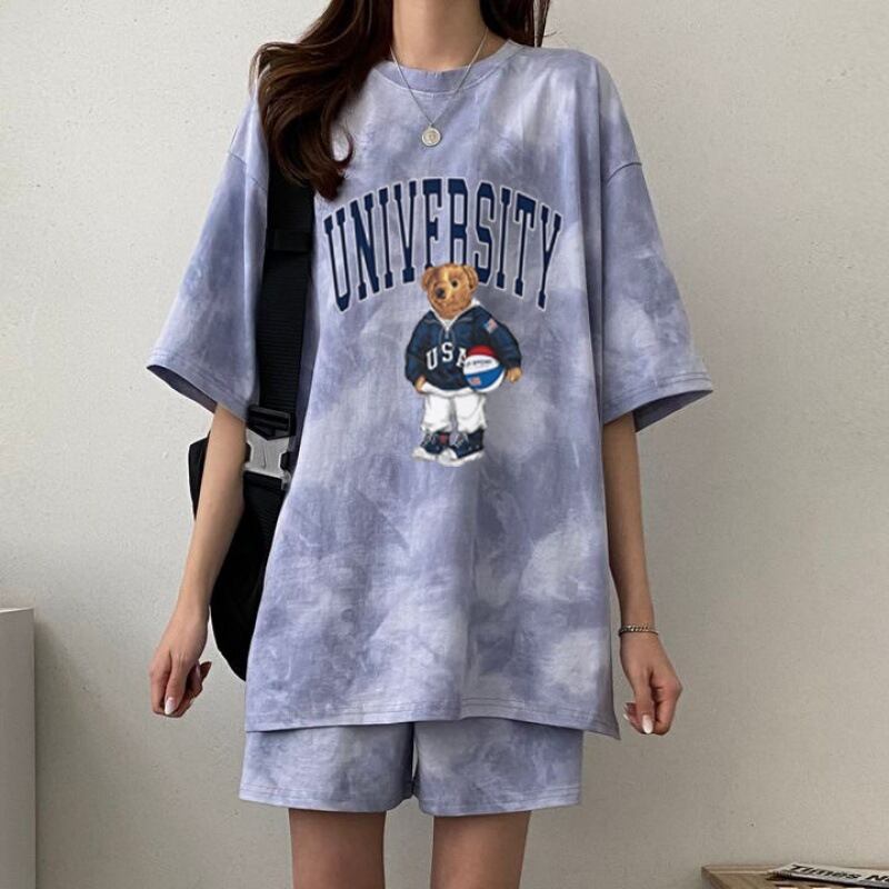 夏に嬉しい機能付き 全5色 軽くて涼しくて可愛い！ 半袖 Tシャツ ショートパンツ セットアップ ＜F-9269＞