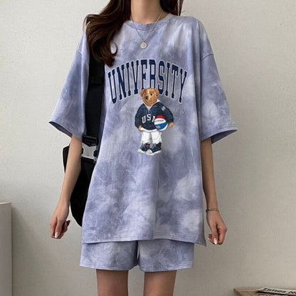 夏に嬉しい機能付き 全5色 軽くて涼しくて可愛い！ 半袖 Tシャツ ショートパンツ セットアップ ＜F-9269＞