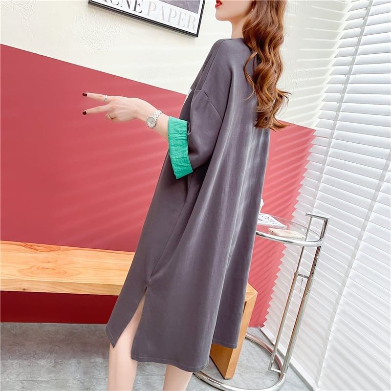 ルーズ   オシャレ感たっぷり カットソー ワンピース＜F-3545＞