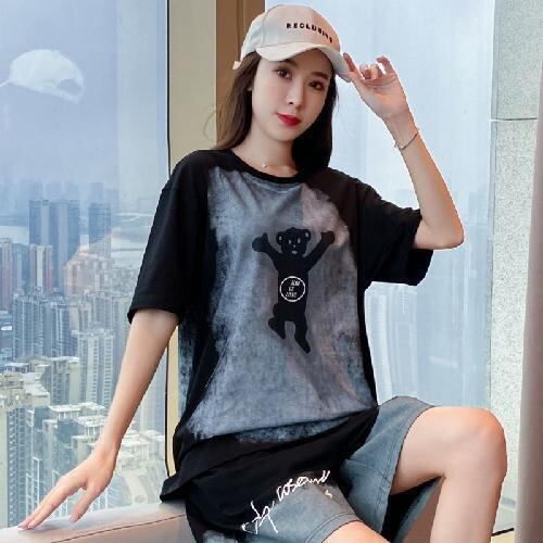 数量限定 ファッション 個性派 半袖Ｔシャツⅹパンツセット全4色F-8783