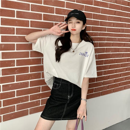 デザイン感   チャーミング Tシャツ カットソー＜F-3538＞