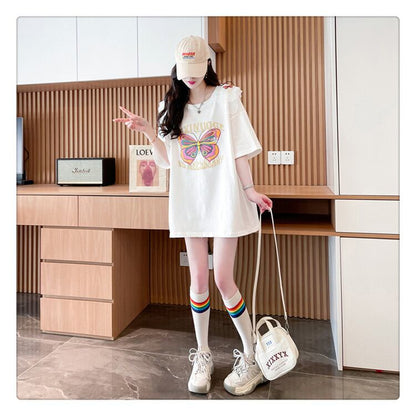 話題沸騰中 プリント ロゴ ゆったり 3色半袖Tシャツ＜F-8316＞