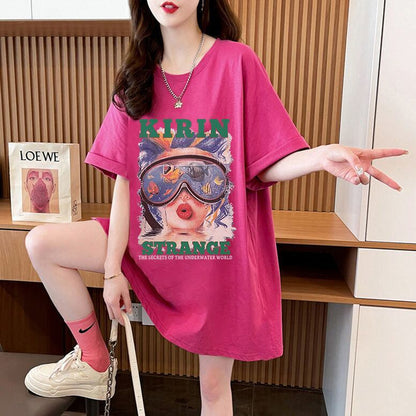 【半額！期間限定！！】話題沸騰中 カジュアル アバンギャルド プリント 3色選択 半袖Tシャツ＜F-8581＞