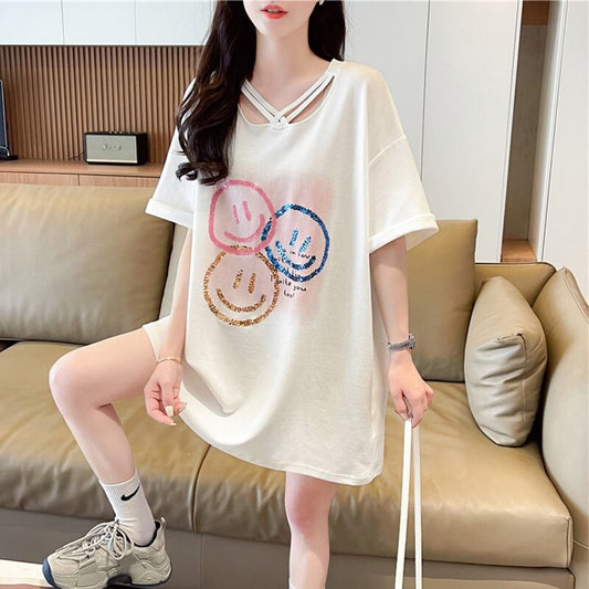 今季マストバイ スウィート 特別デザイン プリント 全2色 半袖Tシャツ<F-8538>