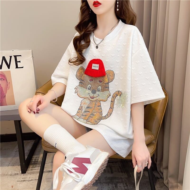 デザイン感   チャーミング Tシャツ カットソー＜F-3401＞