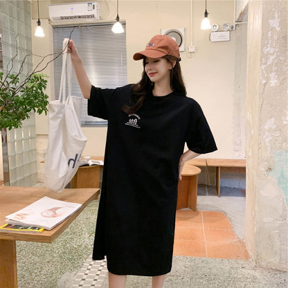 美人度アップ プリント チャーミング Tシャツ カットソー ワンピース＜F-3602＞