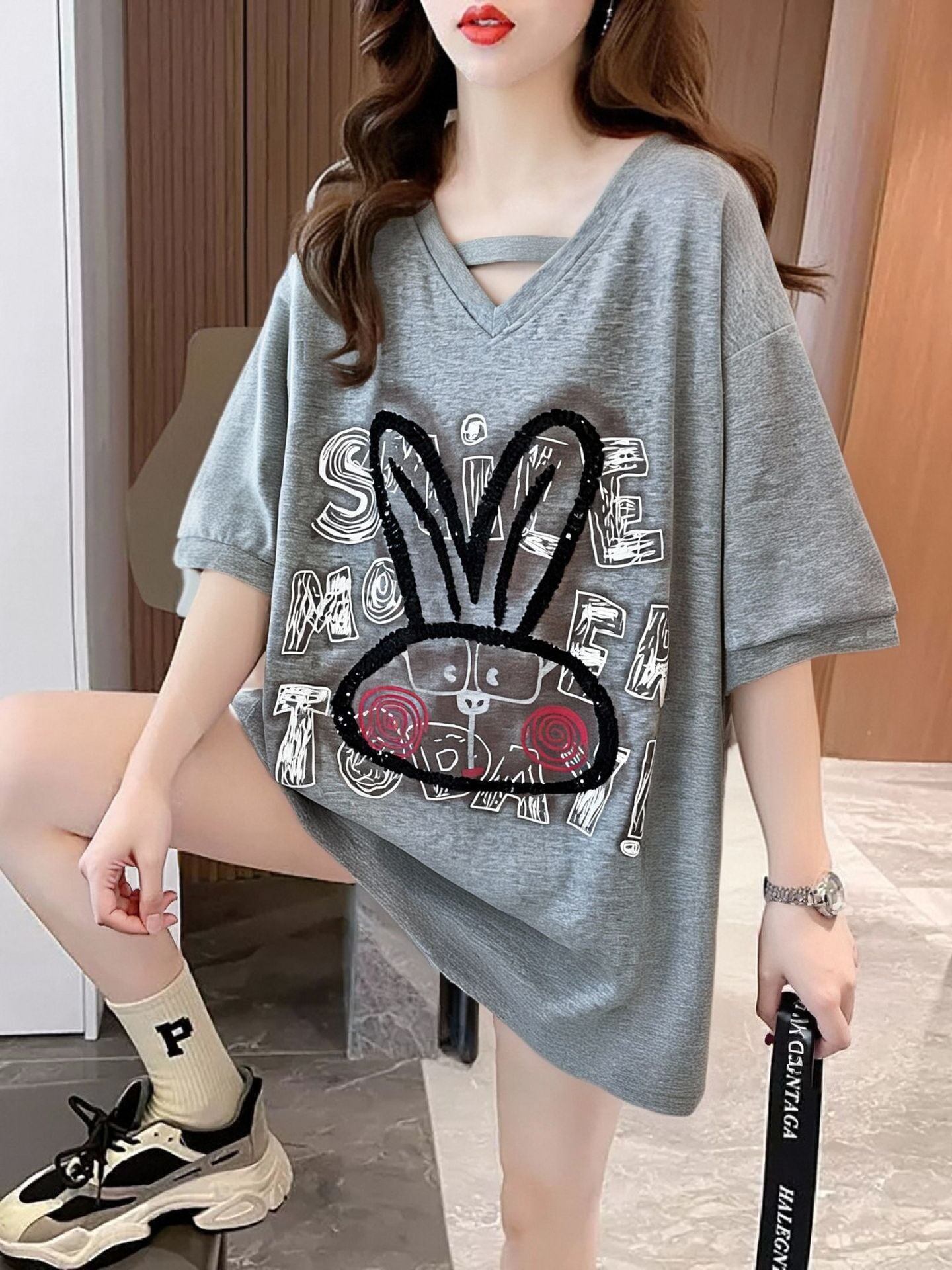 キュート 好感度UP 海外トレンド カジュアル 全4色 半袖 Tシャツ ＜F-11097＞