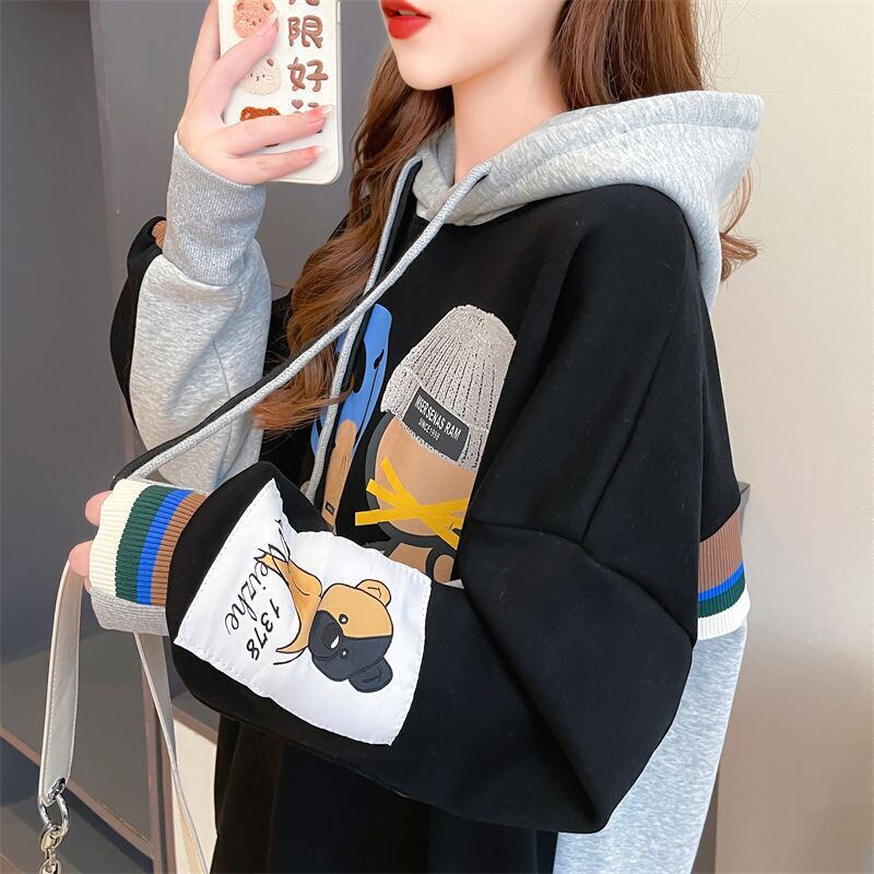 人気上昇中 個性派 スタイルアップ効果抜群 カジュアル 切り替え 2色選択 パーカーF-9595
