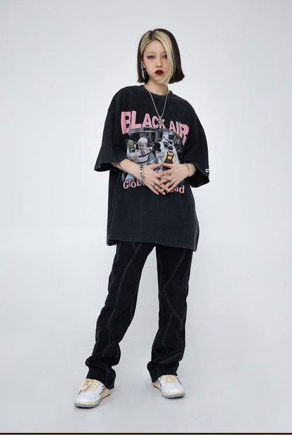 見逃し厳禁   ストリート系 プリントTシャツ ＜F-2893＞