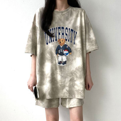 夏に嬉しい機能付き 全5色 軽くて涼しくて可愛い！ 半袖 Tシャツ ショートパンツ セットアップ ＜F-9269＞