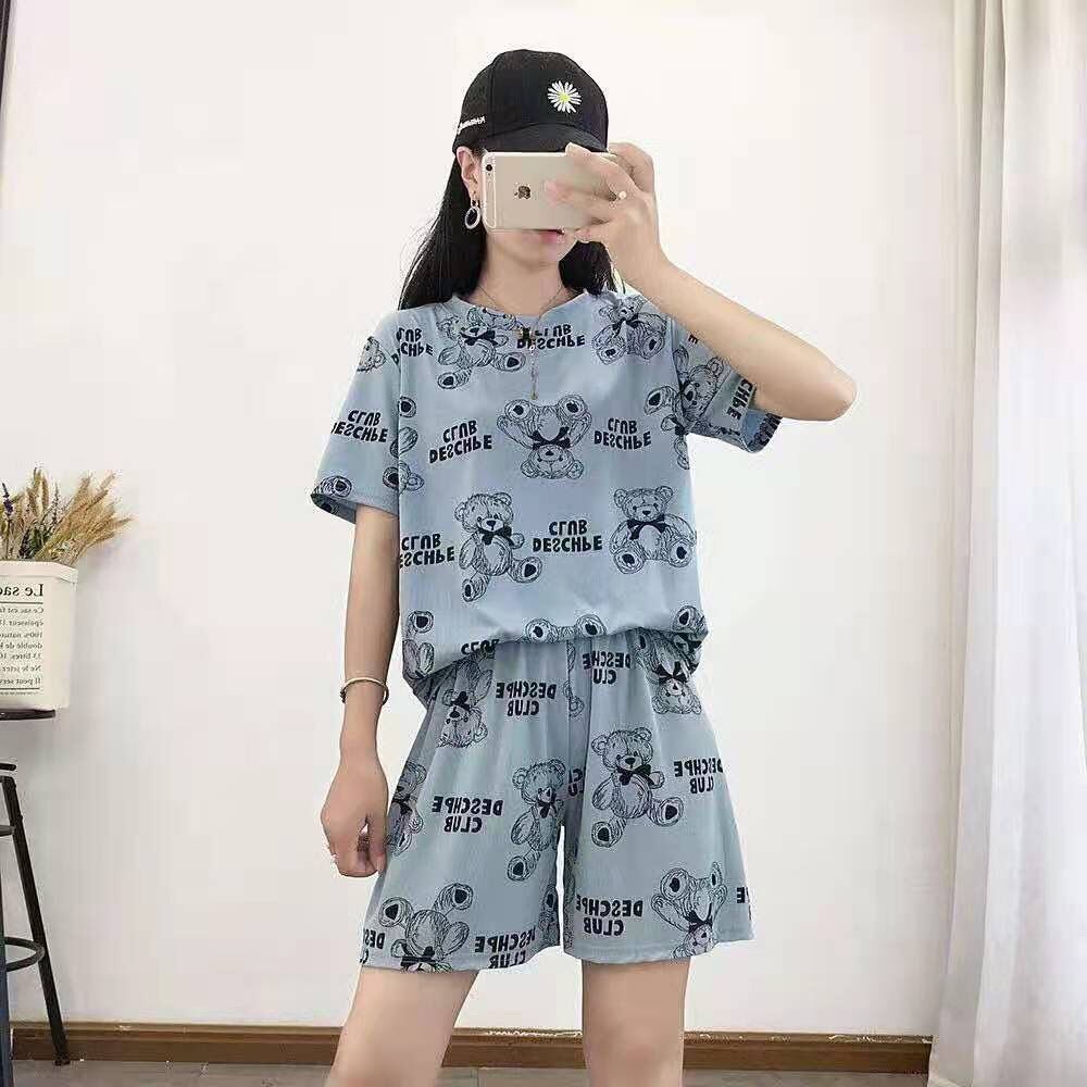 好感度UP カジュアル 夏に嬉しい機能付き 半袖Ｔシャツⅹパンツセット全4色<F-11628>