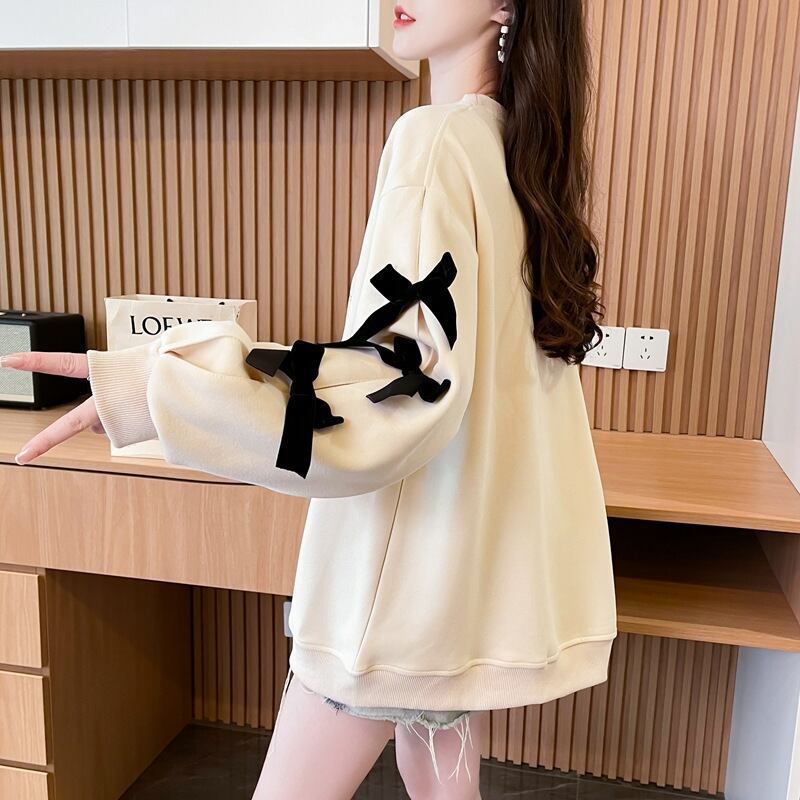 目を奪われる キュート 美人度アップ リボン 全2色 パーカー＜F-9631＞