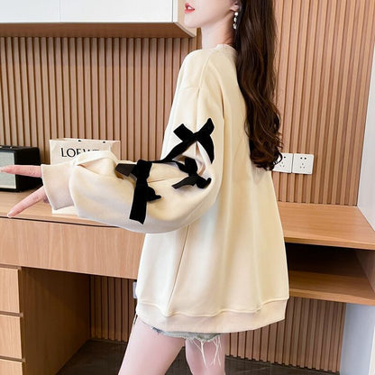 目を奪われる キュート 美人度アップ リボン 全2色 パーカー＜F-9631＞